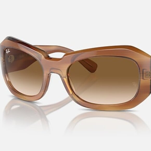 Ray-Ban RB2212 140351 Pillow Sunglasses – Striped Brown Gradient 56-20 - Picture 1 of 3